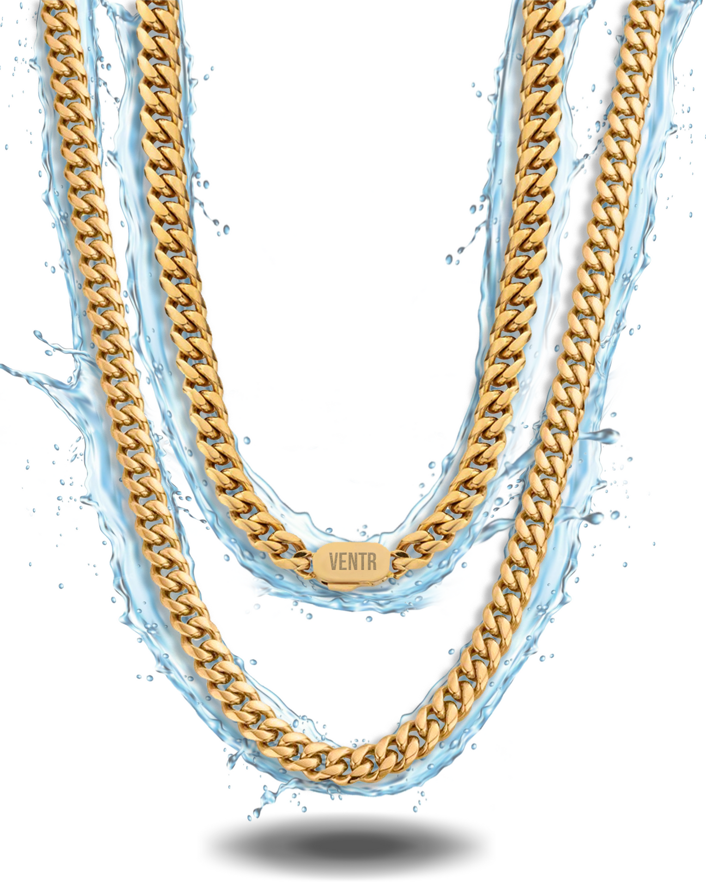 8MM Cuban Chain - Gold