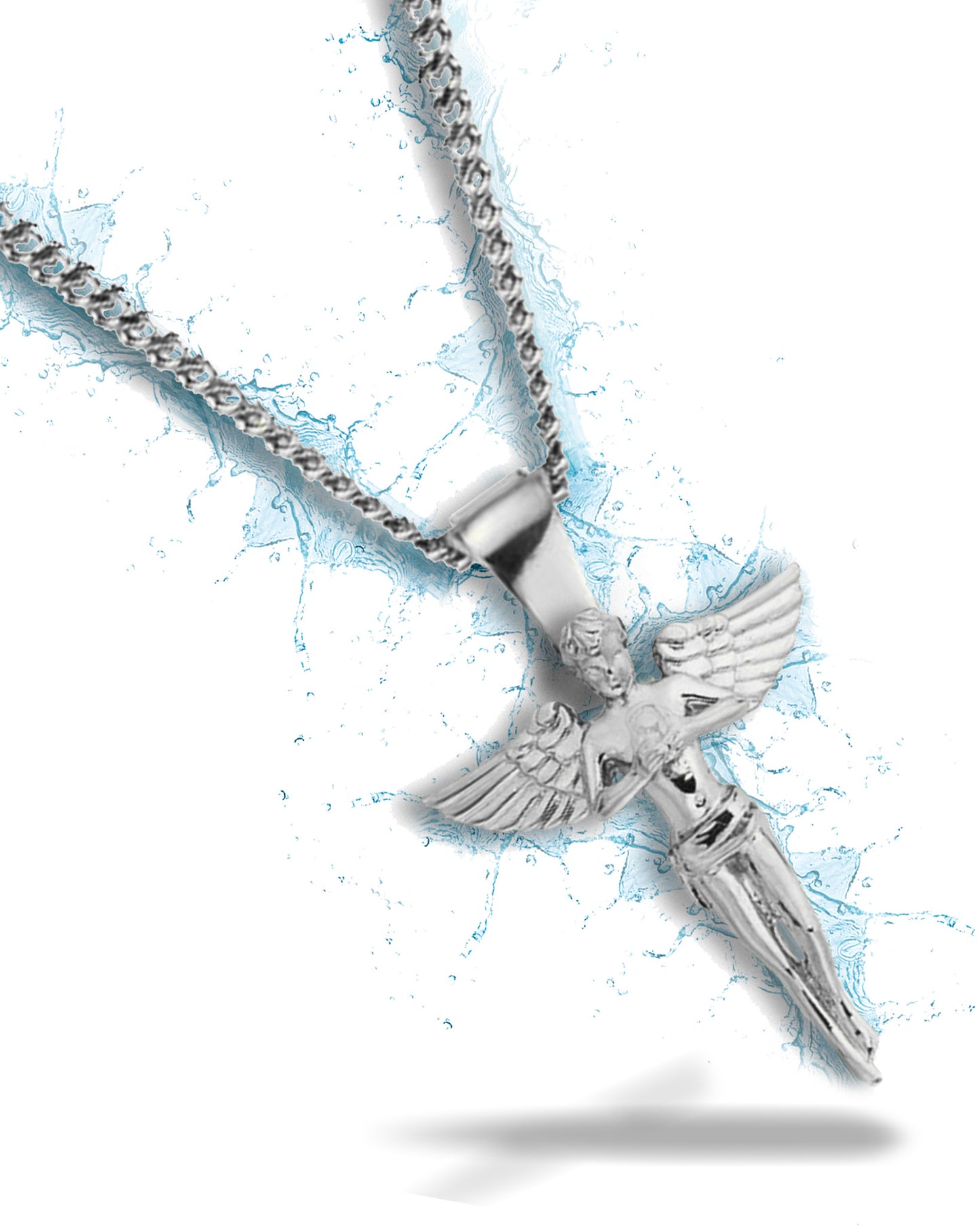 2MM Angel Pendant - Silver