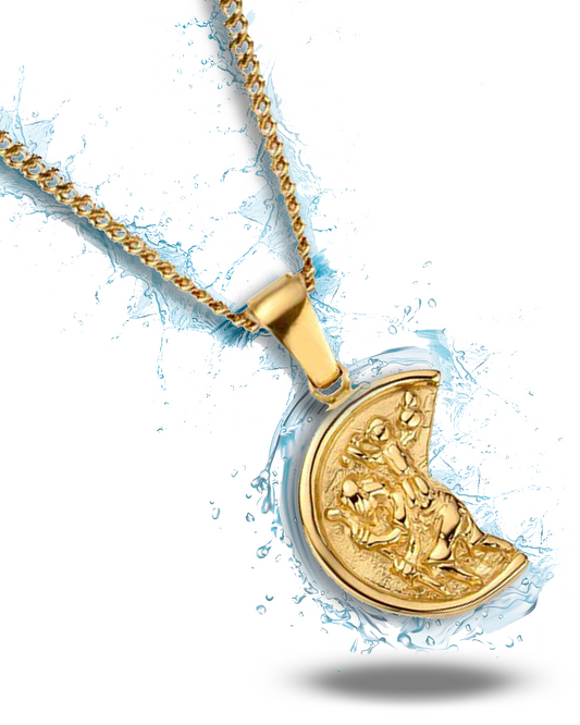 2MM Half Saint Pendant - Gold