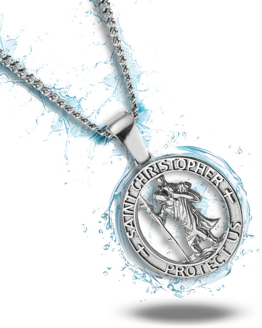 2MM St. Christopher Pendant - Silver