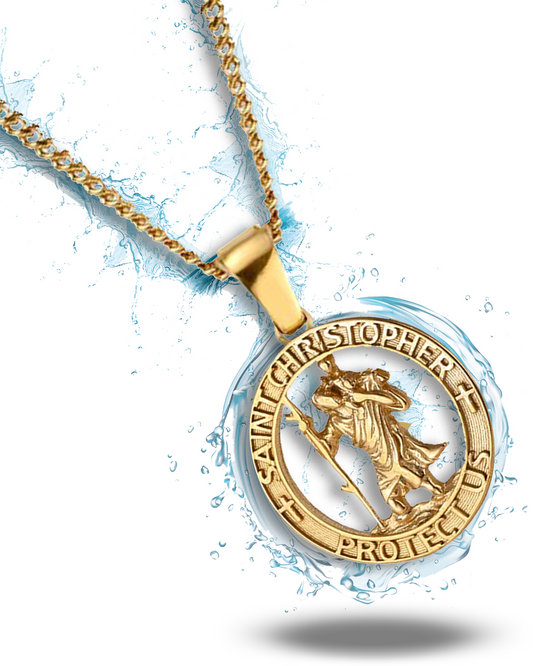 2MM St. Christopher Pendant - Gold