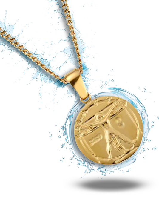 2MM Vitruvian Pendant - Gold