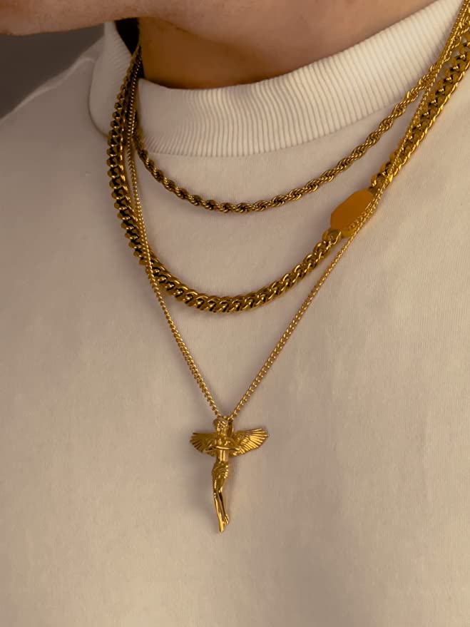 2MM Angel Pendant - Gold