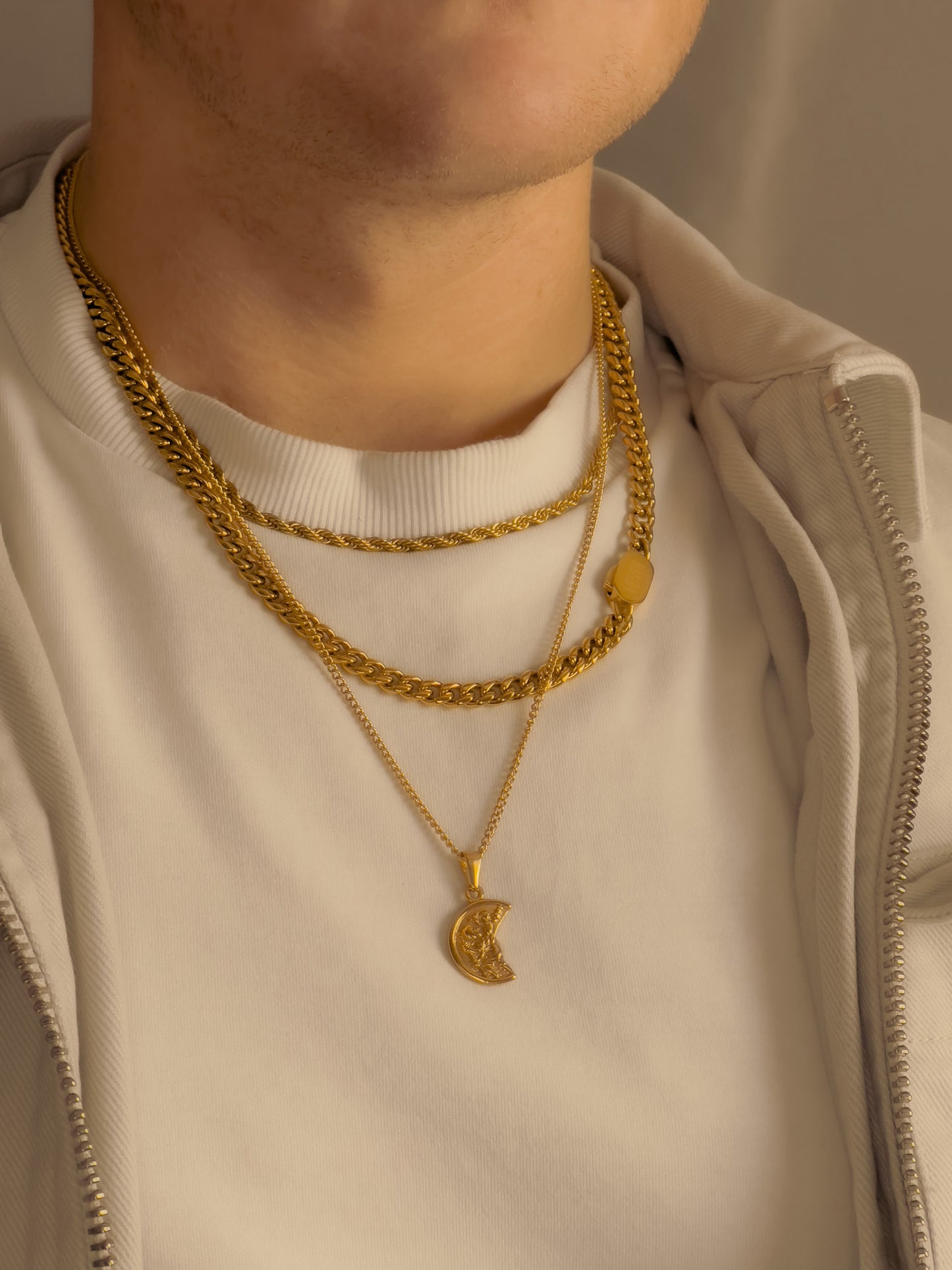 2MM Half Saint Pendant - Gold