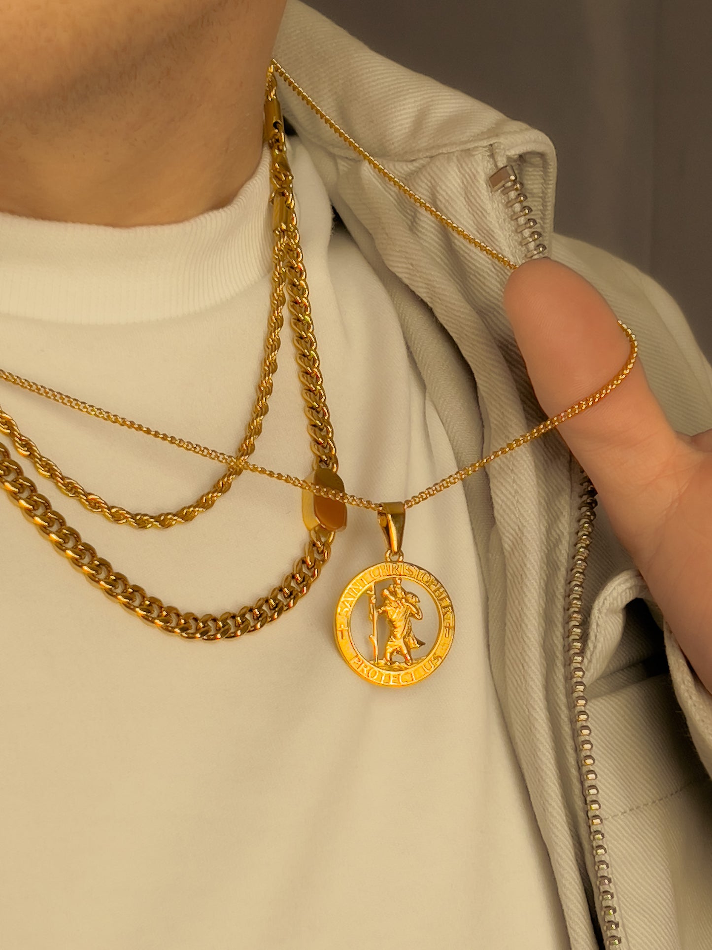 2MM St. Christopher Pendant - Gold