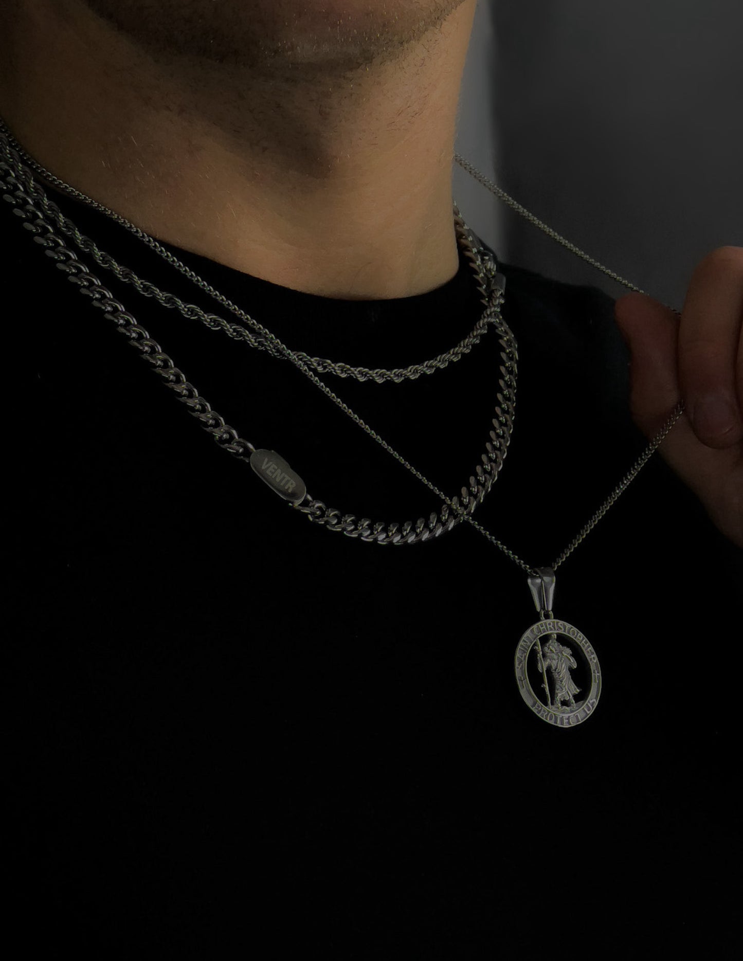 2MM St. Christopher Pendant - Silver