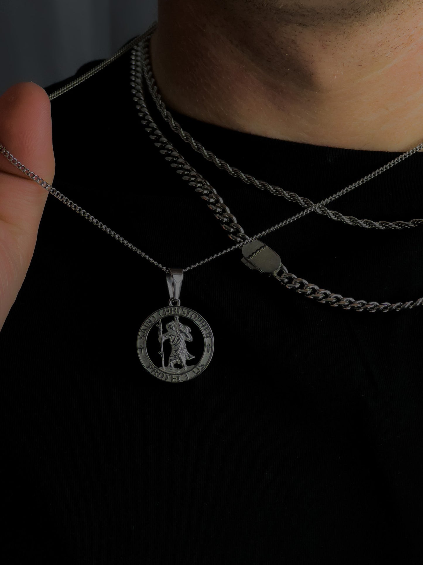 2MM St. Christopher Pendant - Silver